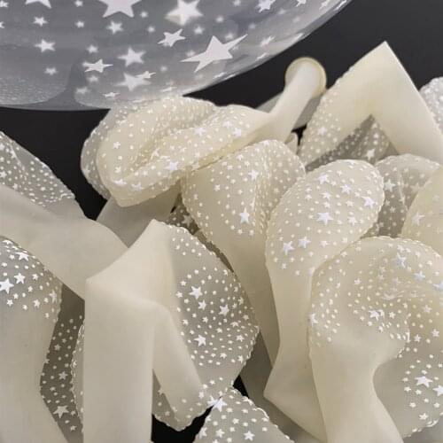 12inch Transparent Star Printing 30pcs Latex Balloon Wedding Birthday Baby Shower Proposal Festival Party Decoration Supplies