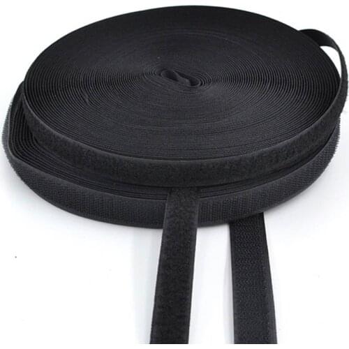 2Meter Black White Velcros Tape Hook and Loop No Adhesive Fastener Tape Velcros 10-60mm Sewing Garment Bags DIY Accessories