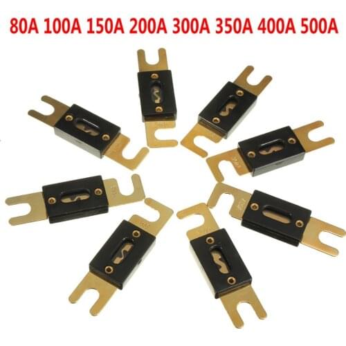 20PCS/LOT Car Stereo Audio ANL Fuse Gold Plated 80A 100A 150A 200A 300A 350A 400A 500A AMP