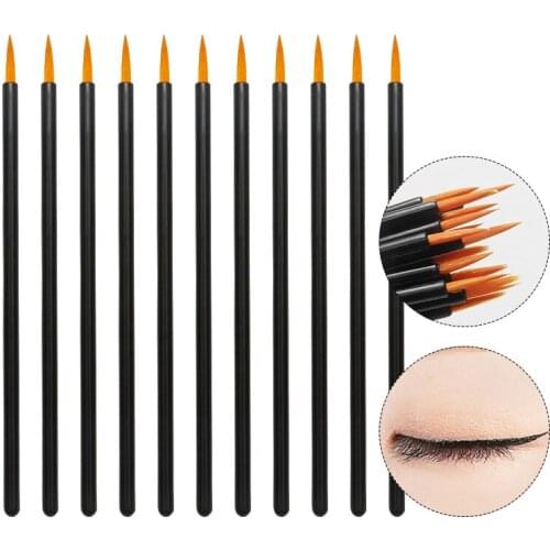 50pcs/lot Black Handle Reusable Gel Liner Nail Art Brushes Painting Pen Beauty Makup Tools Nail Supplies for Professionals
