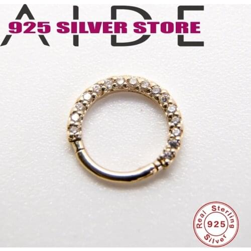 Aide 925 Sterling Silver Piercing Womens Hoop Earrings Rond Crystal Pendientes 2021 Fashion Huggie Earrings Support Wholesale