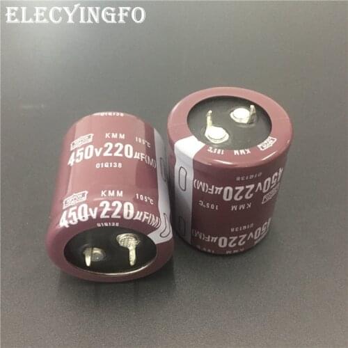 2pcs 220uF 450V220uf Original NCC KMM Series 30x35mm 450V220uF PSU Aluminum Electrolytic capacitor
