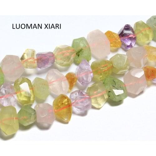 LUOMAN XIARI Irregular Natural Mixed Crystal Stone Beads For Jewelry Making DIY Necklace Material about 14*20mm Strand 15