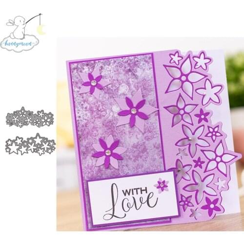 CH Five Star Flower Stitched Metal Cutting Die DIY Scrapbooking Craft Embossing Making Stencil Template