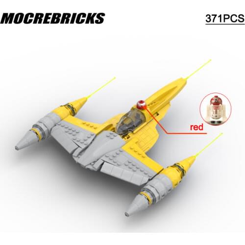 Children Space Wars Movie Weapon Battle Spaceship Naboo N-1 Starfighters Yellow Aircraft Mini Model Moc Building Blocks Kids Toy