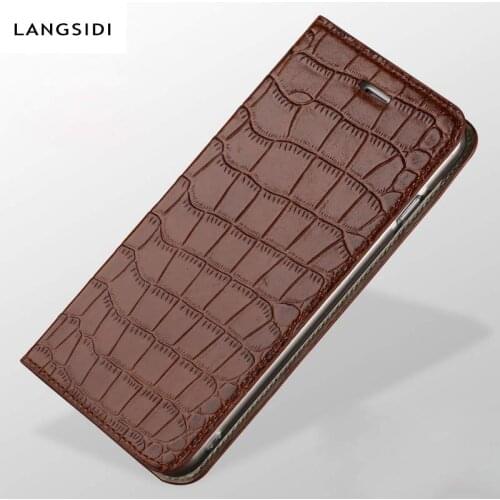 Genuine Leather Flip phone case for iPhone 7 plus X XS XSMax XR 8 8 plus Silica gel Anti-fall 360 protective cover