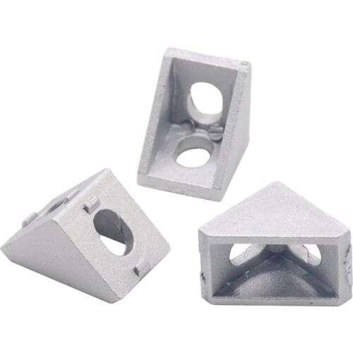 HOTSale 20pcs 2020 corner fitting angle aluminum 20 x 20 L connector bracket fastener match use 2020 industrial aluminum profile