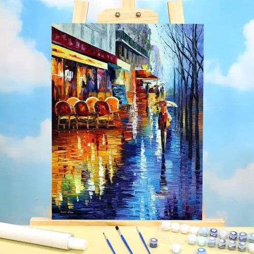 Cafe In Paris DIY Paint By Numbers Set Acrylic Paints 50*70 Picture By Numbers Photo Home Decoration Crafts For Adults Art