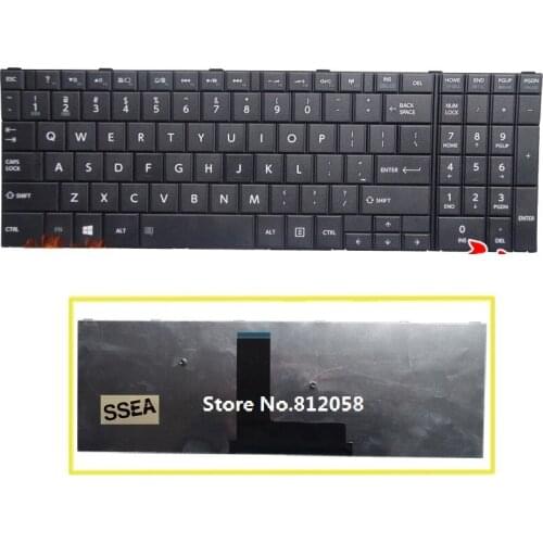 SSEA New Laptop US Keyboard Black For Toshiba Satellite C50-B C55-B C50A-B C50D-B C55D-B C55-B5200 C55-B5201 Keyboard