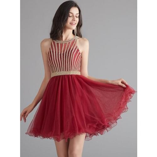 Short Tulle Homecoming Dresses 2021 Crystal Sweetheart Graduation Dresses for Women