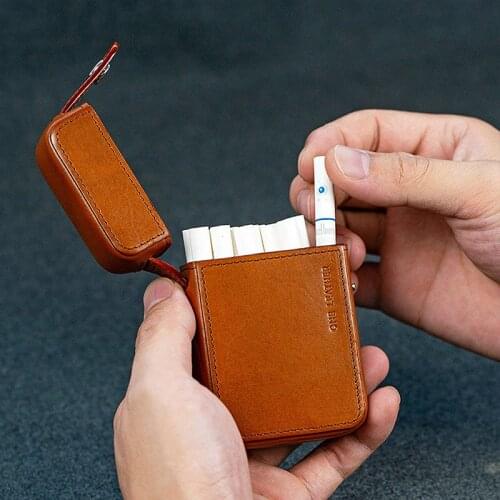 One Leather Cigarette Box Men Gift Cigarette Case Mens Gifts Cigarette Cover Smoke Tobacco Pouch Vegetable Tanned Leather