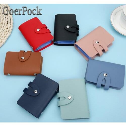 New Leather Function 24 Bits Card Case Business Card Holder Men Women Credit Passport Card Bag ID Passport Card Wallet Fashion