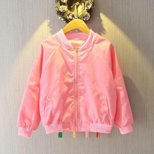 Baby Girls Jackets 2019 Autumn Spring Outwear 2 Colors For Girls Coat Kids Warm Outerwear Coat Pink/Red Children Girls Clothes