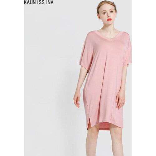 Summer Women Casual Sleepwear Modal Nightgown Nightie Loose Home Dress Sexy Lingerie Nightdress Female Soft Night Homewear