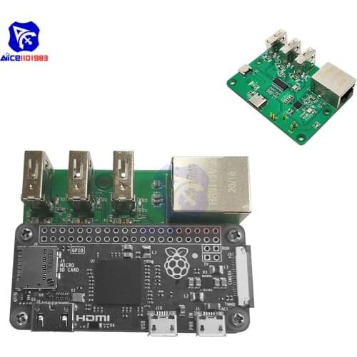 Diymore Raspberry Pi Zero Network Hub Expansion Board USB to Ethernet Hub USB Type-C Micro USB Type B Interface
