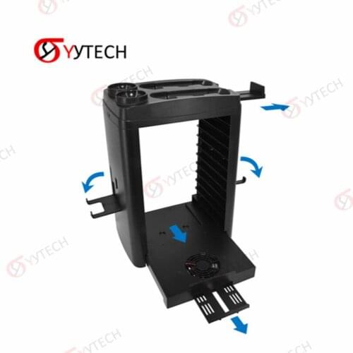 YYTECH Multifunction Game Disc Storage Stand Cooling Fan Controller Charging Base Station for PS4 Slim Pro PS VR/Move