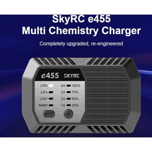 SKYRC e455 50W 4A Multi Chemistry Charger for LiPo, Life, LiHV, and NiMH Batteries