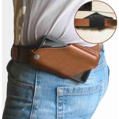 PU Leather Waist Bag mens Waist Phone Pack Waist Bag Funny Pack Belt Bag Men For Phone Pouch