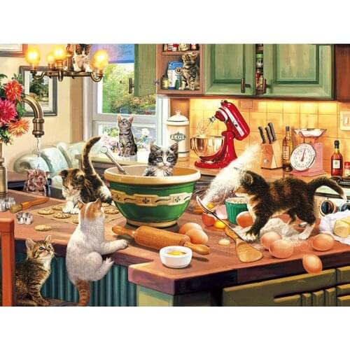 DIY Painting By Numbers Cat Animal Oil Coloring By Numbers Kitchen 40x50cm Wall Art Canvas Picture Hand Painted Home Decoration