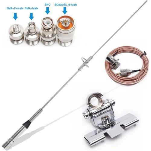 Nagoya NL-770S Dual Band VHF UHF NL770S Antenna for Walkie Talkie Mobile Radio+PL259 5M Coaxial Cable Mount 4 Connector Adapters
