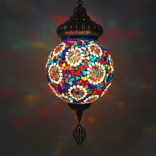 25cm Ball New style Turkey ethnic customs handmade lamp romantic cafe restaurant bar tree Pendant light bar Mosaic Pendant lamp
