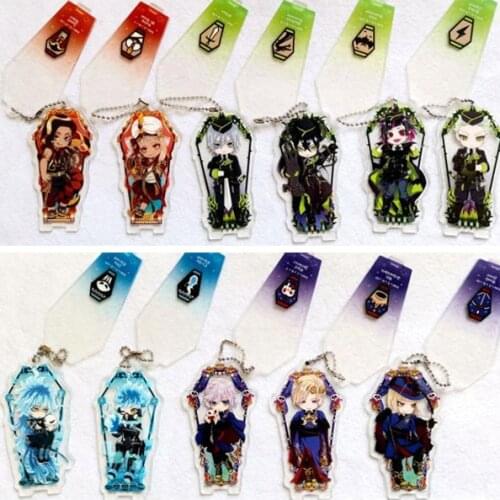 8cm Original Twisted Wonderland Acrylic Figure Stand Model Plate Desk Decor Cosplay Azul Leona Jade Floyd Xmas Keychains