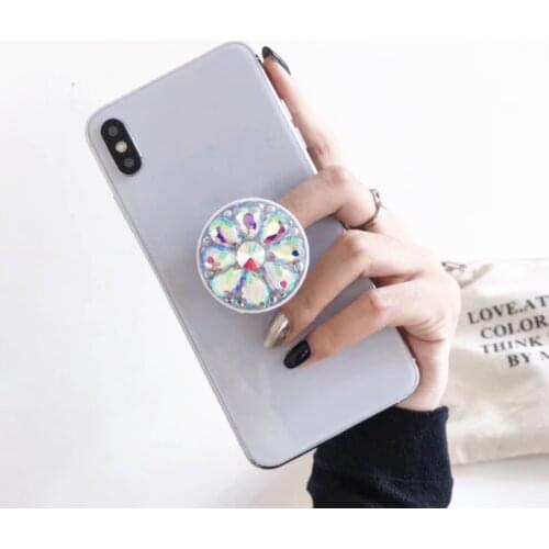 ABS Popular Colorful Luxury Diamond Foldable Finger Grip Ring Stand Holder Cell Phone Folding Bracket Mount for IPhone X Samsung