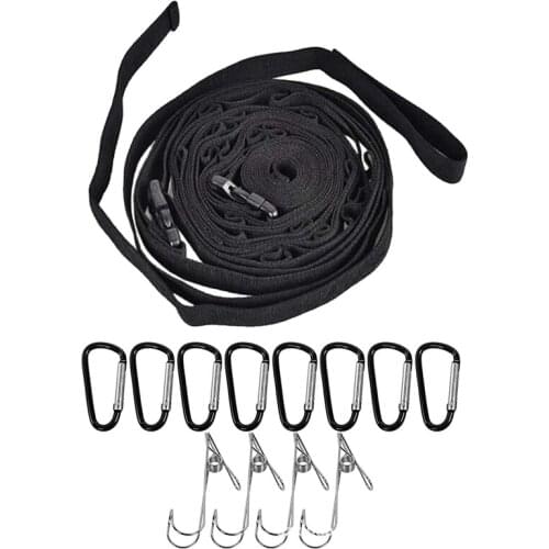 ELOS-Campsite Storage Strap Camping Tent Lanyard Rope Clothesline Hanger With 19 Loops For Hanging Camping Equipment