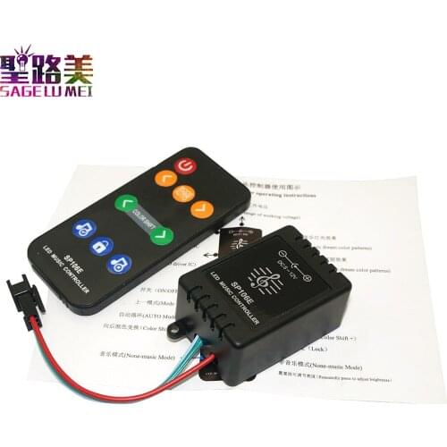 SP106E 9keys LED Music Controller DC5V-12V WS2811 /WS2812B /6812 /1903 Magic LED tape digital colorful music controller