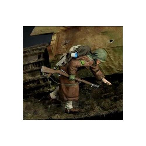 Unassambled 1/35 ancient man Slow Down (NO TANK ) stand Resin figure miniature model kits Unpainted