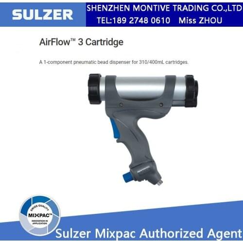 AirFlow 3 Cartridge 1-Component Pneumatic Bead Dispenser For 310/400mL Cartridges Save Pressure Industrial Gun Cartridge Sealant