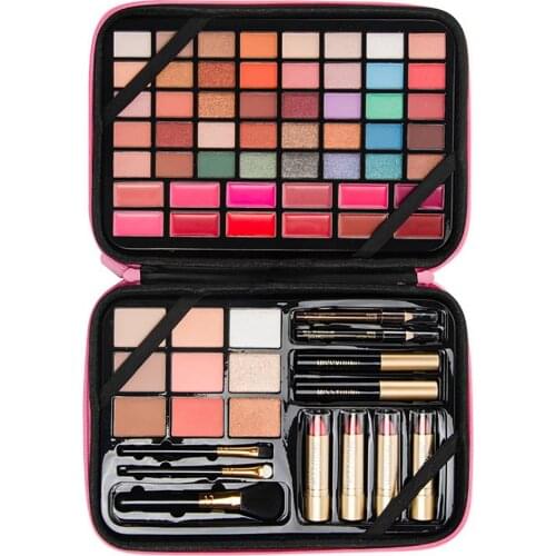 All In One Makeup Kit Multicolor Shimmer Glitter Matte Long Lasting Eyeshadow Palette Blush Power Lipstick Makeup Gift Set