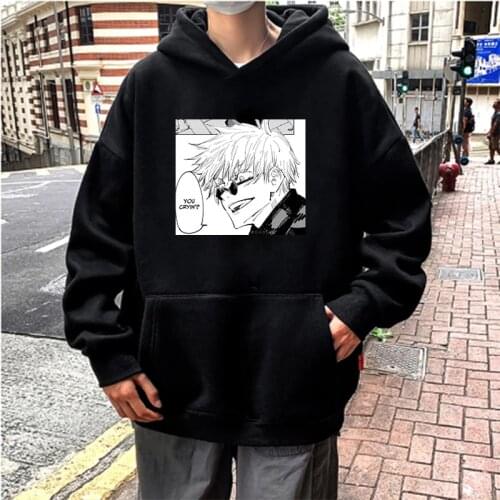 Popular Japanese Anime Jujutsu Kaisen Gojo Satoru Manga Graphic Hoodie Sweatshirt Women Harajukju Cartoon Oversize Winter Hoodie