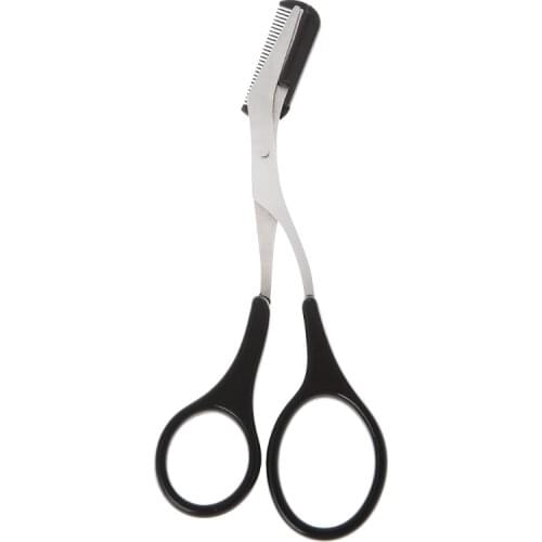 Women Eyebrow Trimmer Scissors Comb Eyelash Hair Removal Grooming Cutter Shaping