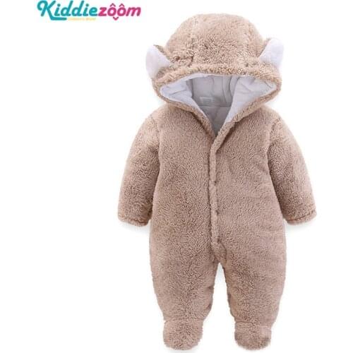 2020 Winter Unisex Jumpsuit Solid Baby Romper Velvet Baby Boy Clothes Newborn Baby Girl Clothes One-Piece Thick Autumn