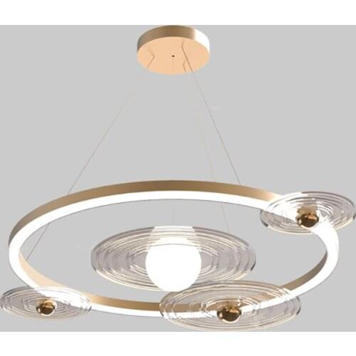 Creative Gold LED Chandeliers Modern Nordic Designer Round Art Hanging Lamp For Children Living Room Bedroom Dining Home Deco