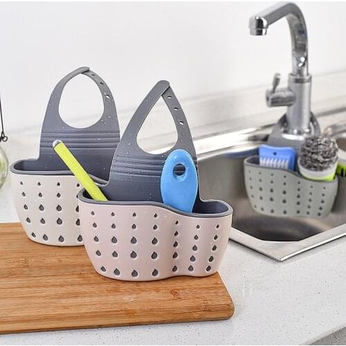 1PC Sink Shelf Soap Sponge Drain Rack Bathroom Holder Kitchen Storage Suction Cup Kitchen Organizer Sink kitchen Accessories