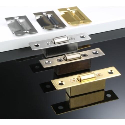 1Pc Stainless Steel Cabinet Door Latches Cupboard Kitchen Pantry Wardrobe Roller Latch Lock Wooden Door Stops Furniture Hardware