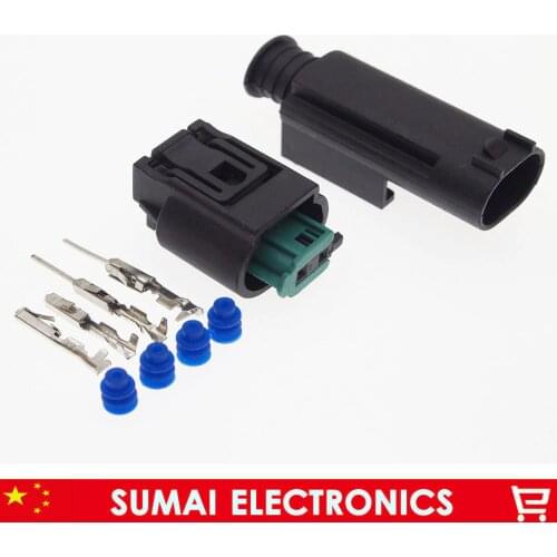 10 sets AMP/TE 1-967644-1 1-967570-3 2Pin 1.0mm auto reversing radar plug,2 Pin water temp sensor plug connector for BMW Buick