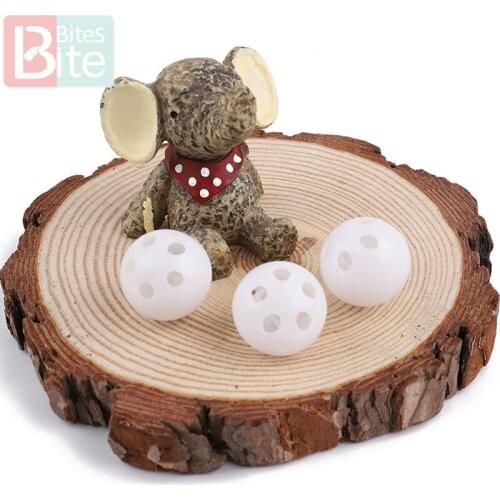 Bite Bites 10pcs 24mm Squeaker Plastic Rattle Balls Baby Toy DIY Rattle Beads Noise Maker Baby Nursing Bracelet Childrens Goods