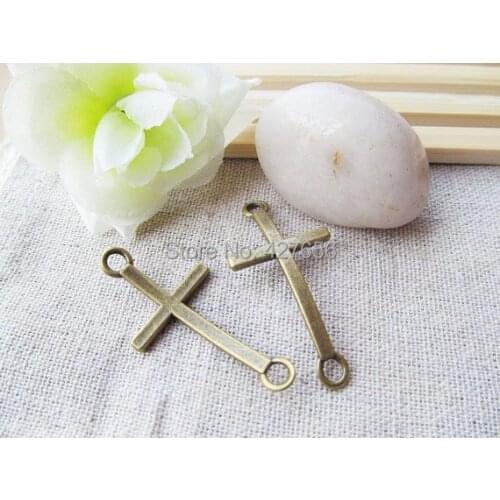 100pcs Antique Silver tone/Bronze/Golden Sideway Blank Cross Connector Pendant Charm/Finding,for Bracelet,DIY Jewellry Accessory
