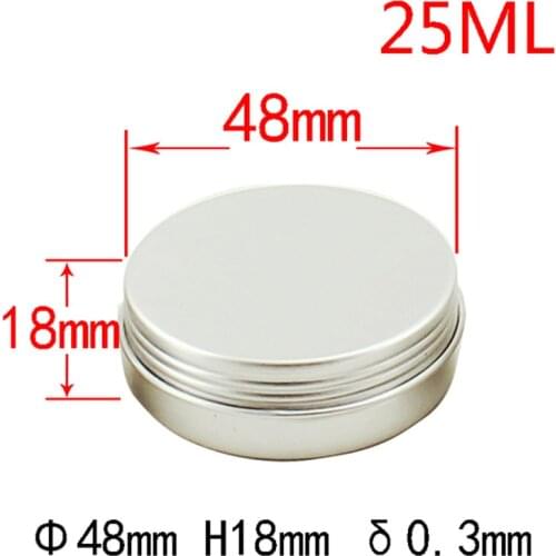 100ps 25g Empty Silver Aluminum Pot Jars Cosmetic Containers with Lids Eye Cream hair Conditioner Cream Refillable Jar