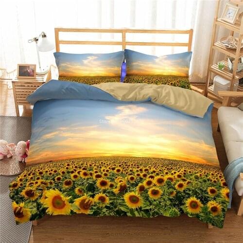 3D Printed Beautiful Sunflowers Duvet Cover Set Twin Full Queen King Size Bedding Set Quilt Cover Set Bed Linens Bedclothes Gift