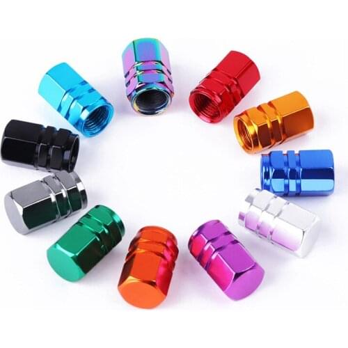 4pcs Aluminum Hex Tire Valve Stem Caps for Auto Bike Motorcycle Hexagon Valve Covers for Valves Car-styling Parts Accessories