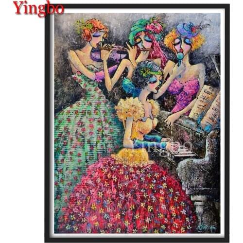 5D DIY square/round Diamond painting Abstract beauty piano Cross Stitch Diamond Embroidery Pattern Rhinestone Handicrafts