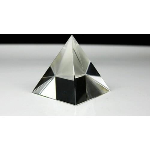 6cm Clear Egyptian Pyramid K9 Crystal Glass Craft Ornaments Home Decoration