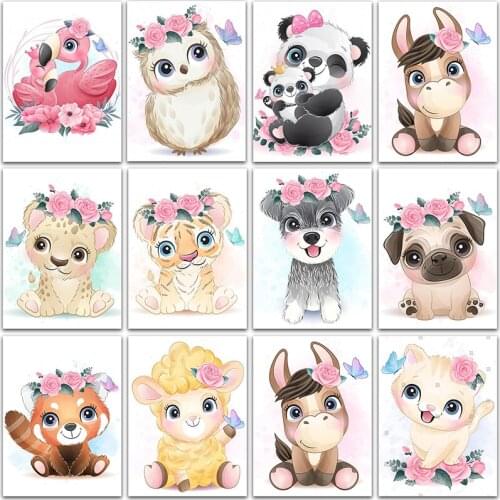 5D DIY Diamond Painting animals cat dog Flamingo lion tiger panda Full Square&Round mosaic embroidery Cross stitch home decor