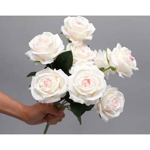 10 Heads Artificial Rose Silk Flowers Bouquet Wedding Party Living Room Decoration High Quality Flower Arrangement
