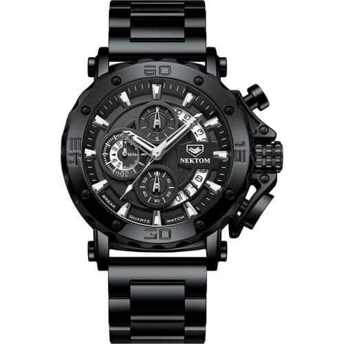 Watch Mens Luminous Chronograph Thick and Heavy Diameter 47mm Non-mechanical Trend Quartz Watch Waterproof Luminous