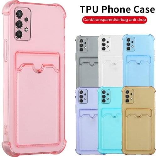 A32 case for samsung galaxy a32 4G A52 5G A72 A42 A12 A22 A82 A02 Shockproof shell card slots soft silicone phone back cover